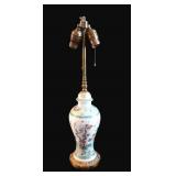 Antique Hand Painted  Asian Style Porcelain Lamp