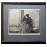 Pencil Signed Myrbach Hand Colored Etching Print