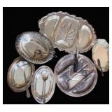 Group of Antique Silver-Plate Serving Trays
