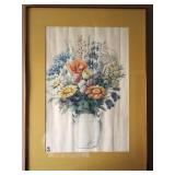 Signed Floral Sketch Print