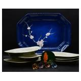 Hall Au Gratin Stoneware Dishes, Platter & Napkin