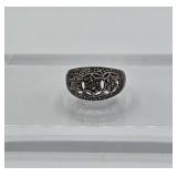 3.42g Sterling Silver Marcasite Ring Sz 7.75