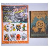 Antique Halloween Book & Vintage Stickers