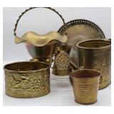 Brass Basket & Mini Buckets