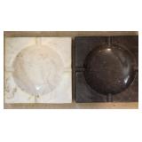 Pair of Large Marble Ash Trays