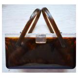 Vintage Tortoise Shell Acrylic Box Purse
