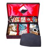 Vintage Jewelry Box FULL of Costume Jewelry