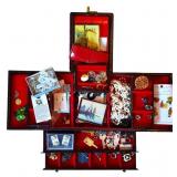 Vintage Jewelry Box FULL of Costume Jewelry
