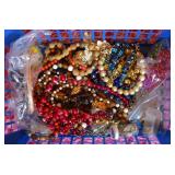 Basket w/ Costume Jewelry Necklaces