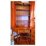 Vintage Corner Writing Desk  Bookshelf w/ Chair
