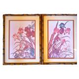 Pair of Asian-style Hawk & Moth Prints