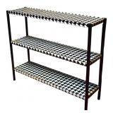 Vintage Enamel Houndstooth 3-Tier Shelf