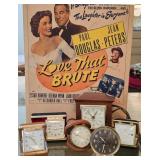 Group of Vintage Travel Clocks