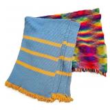 Pair of Colorful Afghan Blankets
