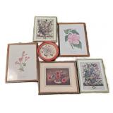 Group of 6 Floral Art Prints