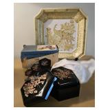 Decorative Nesting Box Set & Asian Style Plate