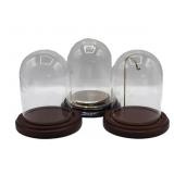 3 Pcs Small Glass Display Domes