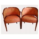 Pair of Vintage Barrel Back Chairs