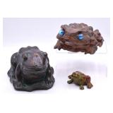Vintage Cermaic Frog Figures & Hide-a-Key