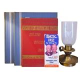 WWII Millitary Books, Americana Candle Lamp