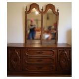 1970's Brutalist Style Dresser w/ Mirrors