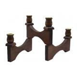 Vntg Expandable Wood Candleabra