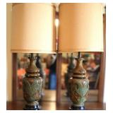 Pair of Large Vintage Bird Motif Lamps