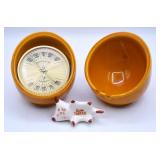 Vintage Ceramic Ashtray & Temp & Humidity Desk Set
