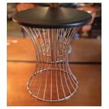 1960's Black Pleather Atlas Tulip Stool