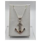 11.65g Sterling Silver Anchor Pendant on Chain