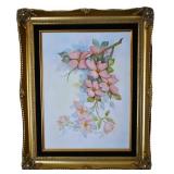 Large Framed Hand Painted Porcelain Tile