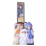 Group of Vintage Porcelain & Cloth Body Dolls