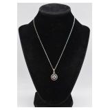 4.5g Sterling Silver & Gemstone Evil Eye Necklace