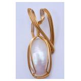 Pearl & Gold Wire Pendant