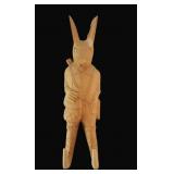 Hand Carved Wall Hanger Rabbit Sculpture