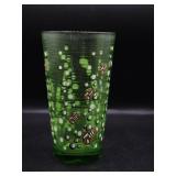 Vintage Ribbed Green Glass 7UP Advert Cup