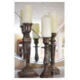 Silver Plate Pillar Candle Stands