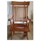 Eastlake Style Cane Back Rocking Chair