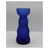 Cobalt Blue Satin Glass Vase