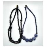 Black  Glass & Natural Stone Necklaces