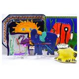 Artisan Crafted Clocks, Tile, Hand Painted Plate +