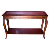 Cherry & Glass-top Foyer Table