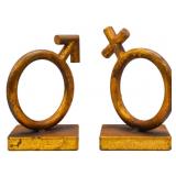 Curtis Jerï¿½ Sexes Gold Leaf Cast Iron Bookends