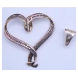 5.7g Sterling Silver Heart Pendant & Pendant Bail