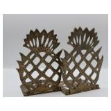 Brass Cut-Out Pineapple Bookends