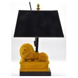 Antique Figural Porcelain Lion Lamp