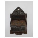 Antique Cast Iron Wall Mount Match Holder