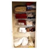 Contents of Hall Closet - Blankets, Dishes ++