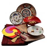 Asian Style Dishes, Fans & Table Runners