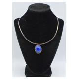 Lapis Lazuli Slide Pendant Collar Necklace